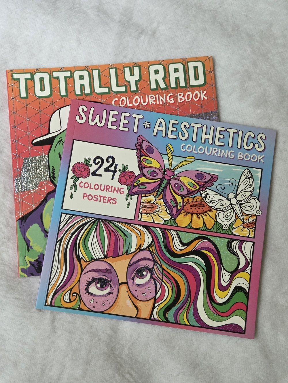 Pair of Colouring Books - Sweet Aesthetics & Totally Rad 24 pages each